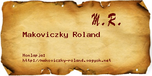 Makoviczky Roland névjegykártya